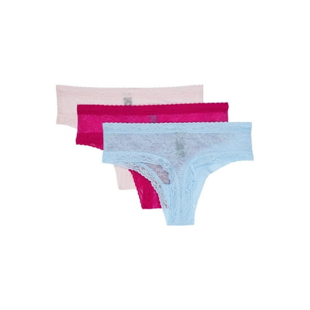 Natori Escape Thong 3-Pack Ribbon Pink/Bright Berry/Paradise L (Women's 14-16)