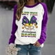 thumbnail image 2 of Gibobby Sudaderas para mujer Sudadera con estampado de de para mujer, Top de manga larga raglán con estampado de primavera y otoño, sudadera informal morada con cuello redondo(Negro, M), 2 of 4