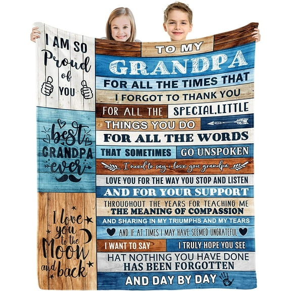 Grandpa Gifts, Birthday Gifts for Grandpa Blanket, Best Grandpa Gifts from Grandchildren,Great Grandpa Gift Ideas Grandpa Flannel Throw Bed Blanket, National Grandparents Day