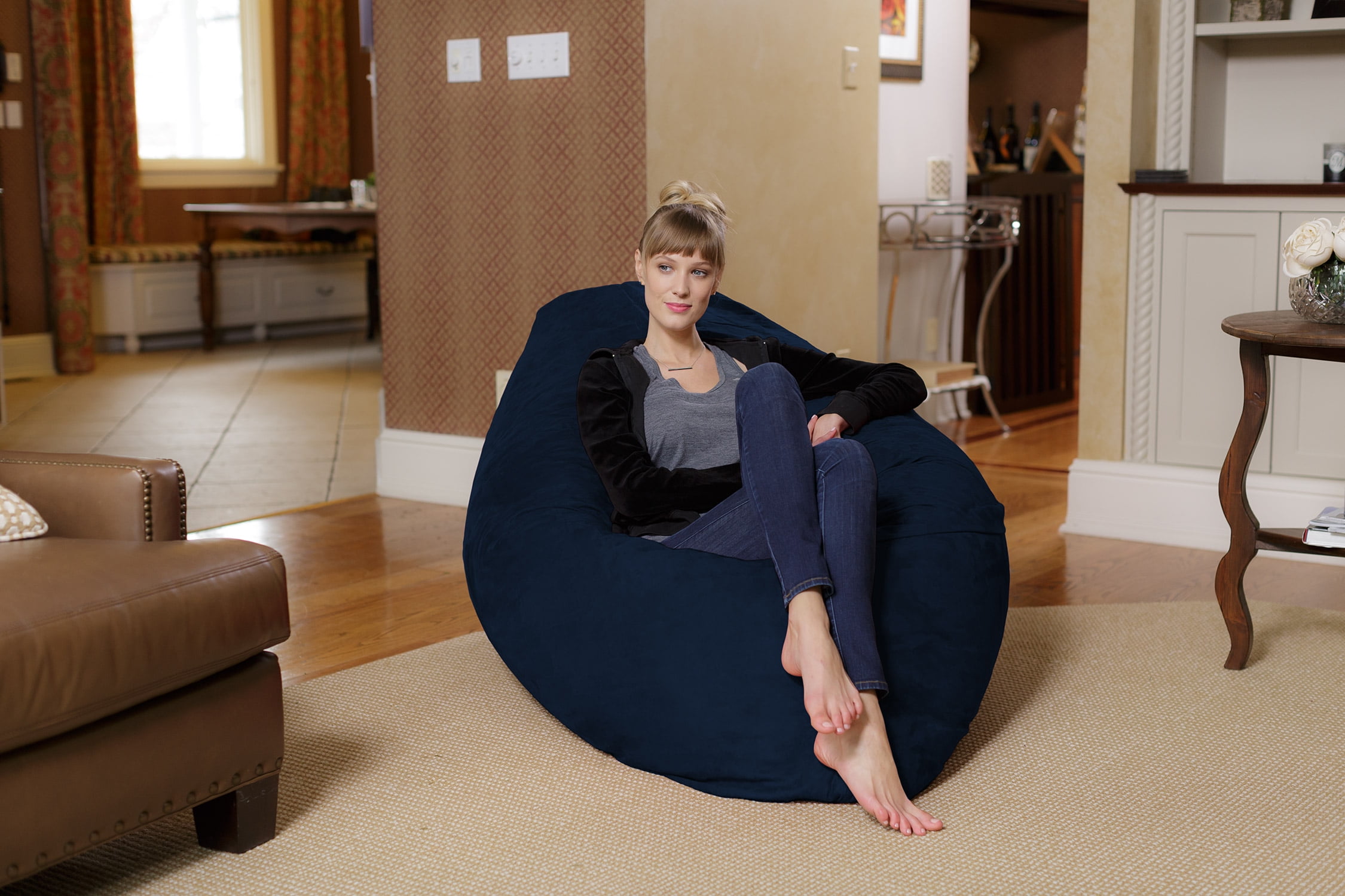 Chill Sack Bean Bag Pillow, Memory Foam Lounger With