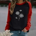 thumbnail image 3 of CEHVOM Women's Spring Fall Color Matching Long Sleeves Round Neck Loose Casual Tee Tops, 3 of 5