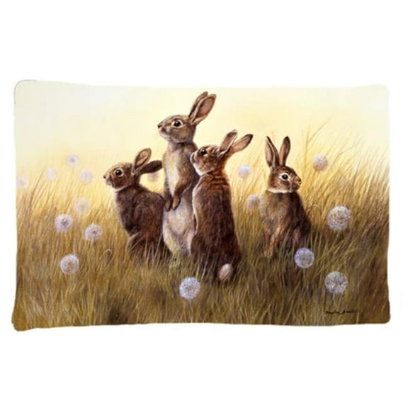 Rabbits in the Dandelions Fabric Standard Pillowcase