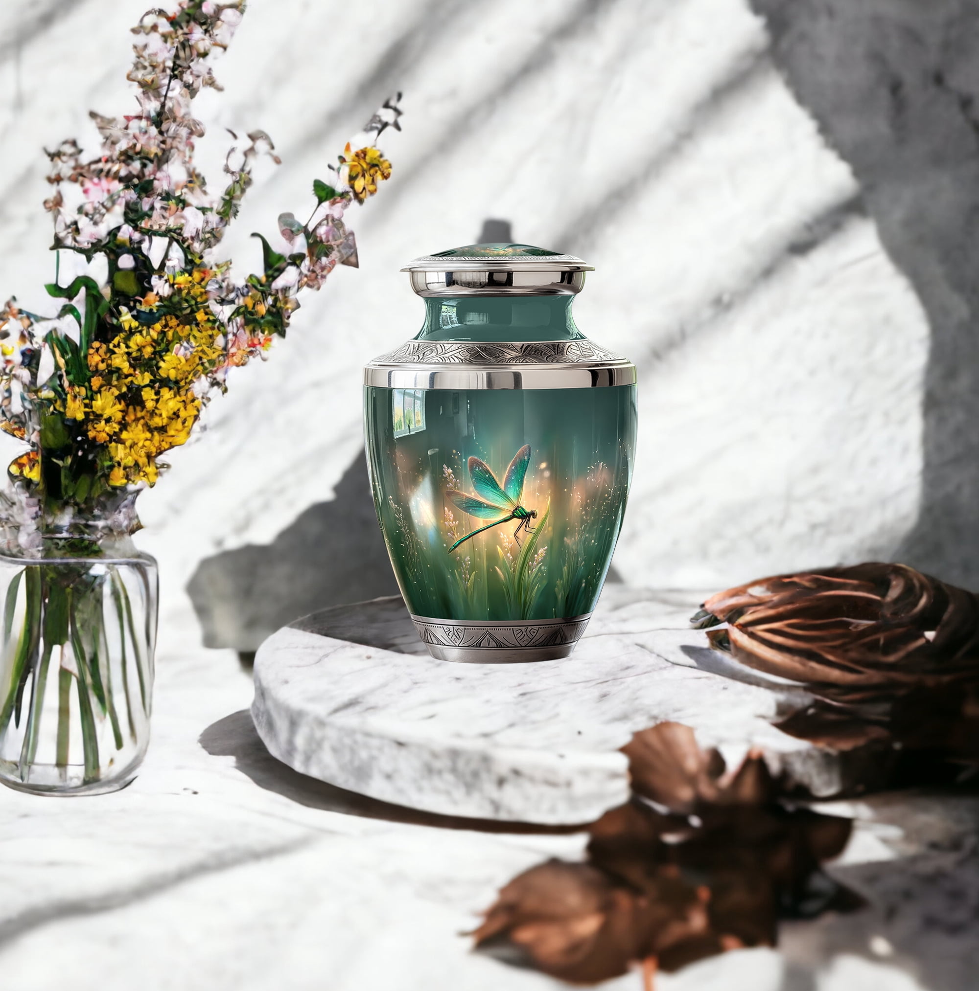 Dragonfly Urns For Human Ashes Adult Female - Small Cremation Urns For Women - Dragonfly Urn For Ashes For Men - Funeral Urn For Mom ( Size:- 3 Inch 2pc )