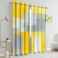 thumbnail image 6 of Yellow Grey Abstract Blackout Curtains for Bedroom,Modern Art Darkening Curtain for Living Room,52x63 Inch,2 Panels, 6 of 8