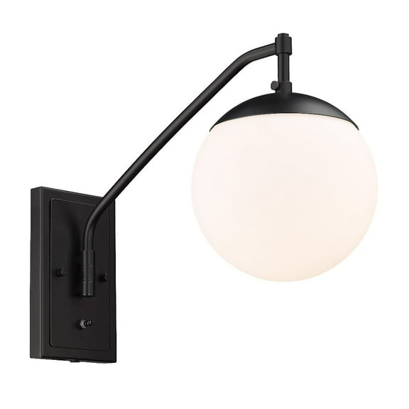 Golden Lighting Glenn 1-light Swing Arm Wall Lamp in Matte Black