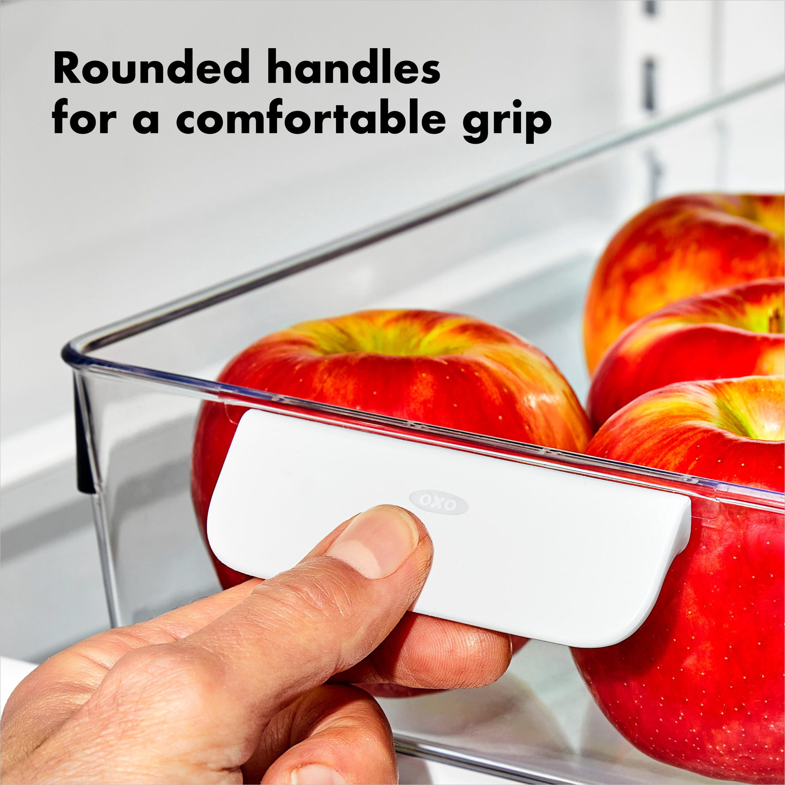 OXO Refrigerator Organizer Adjustable Container with Handle, Clear
