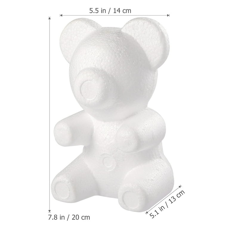 Toymytoy Amosfun 2pcs Modelling Polystyrene Styrofoam Bear Mould White Craft Balls for DIY Party Decoration Wedding Gift Flower