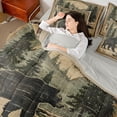 thumbnail image 4 of Homewish Woodland Wildlife Bear Twin Bedding Sets 7-Piece for Boys Girls,Vintage Retro Aesthetic Bedding Comforter Set Microfiber,Jungle Animal Breathable Sheet Sets,Lightweight Room Decor, 4 of 8