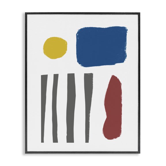 Stupell Industries Modern Study of Rough Edge Shapes Little Thoughts Abstraction Black Framed Giclee Art, 11 x 14, by Bellassai Art