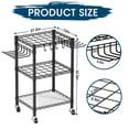 thumbnail image 6 of T1 Garden Tool Organizer（With Lockable Wheels）Heavy Duty Garage Tool Storage for Yard，Shed，Outdoor and Lawn，Freestanding Tool Organizers and Storage UP to 50 Tools，Black with Anti-Tip Device, 6 of 6
