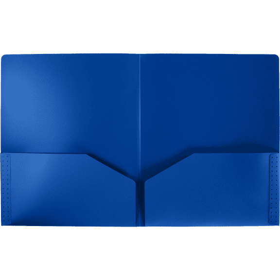 LUXPaper Poly Heavy Duty Two Pocket Folders, 9 1/2 x 11 3/4, Par Blue, 50 Pack