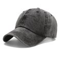 thumbnail image 1 of Gorra de béisbol NPJY, vintage, de algodón desgastado y lavado, negra, 1 of 6