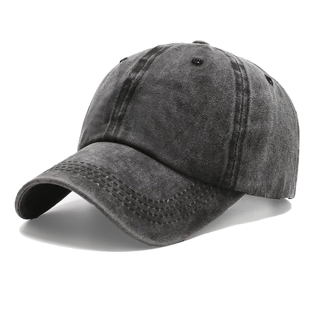Gorra de béisbol NPJY, vintage, de algodón desgastado y lavado, negra