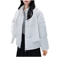 thumbnail image 2 of Parkas de manga larga para mujer, chaqueta corta con capucha y plumón, abrigo grueso de algodón holgado., 2 of 7