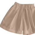 thumbnail image 6 of NAISIBABY Girls Shorts, Elastic Waist Wide Leg Loose Pleated Summer Causal Shorts Khaki 3T, 6 of 7