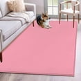 thumbnail image 2 of Pink Large Area Rugs for Bedroom Living Room, Soft Non Slip Carpet Bedside Rug, Pure Pink Rectangular Floor Cover Kitchen Accent Rug 4'x6' for Dining Room/Office, 2 of 9