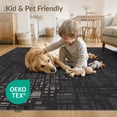 thumbnail image 4 of ODIKA 3'x5' Black Urban Grid Contemporary Abstract Washable Area Rug Modern Pixelated Design With Varied for Hallway, Laundry Room, Non-Slip, Flatweave, Easy Care, 4 of 7
