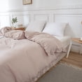 thumbnail image 3 of Move Over Taupe Ruffle Duvet Cover King Only Soft Washed Microfiber Bedding Set Ruffled Pattern No Filling, 3 of 10
