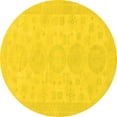 thumbnail image 1 of Ahgly Company Indoor Round Abstract Yellow Modern Area Rugs, 6' Round, 1 of 4
