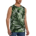 thumbnail image 2 of Bixox Men's Tropical Palm Leaves1 Printed Shirt Sleeveless Fitness Tank Top-X-Large, 2 of 7