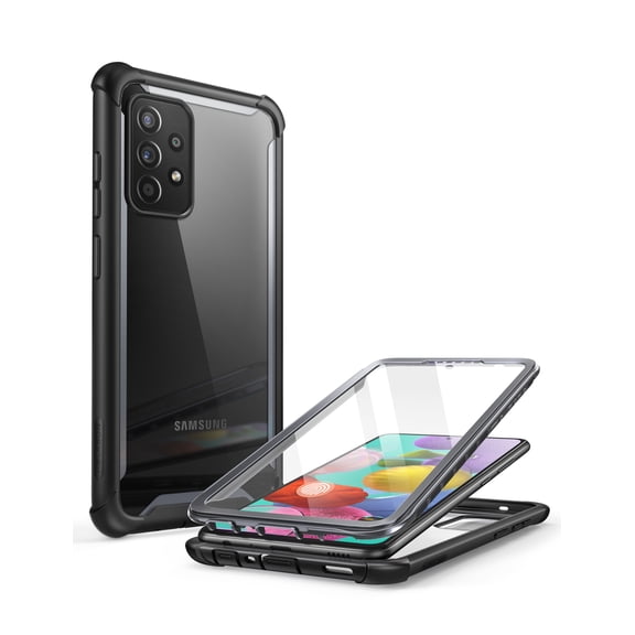 i-Blason Ares Series Case Designed for Samsung Galaxy A52 4G/5G (2021) Case, Dual Layer Rugged Clear Bumper Case with Built-in Screen Protector (Black)