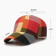 thumbnail image 6 of Dujiujun Baseball Hat Adjustable Extended Brim Sun Protection Fadeless Color Contrast Stitching Plaid Peaked Hat Daily Accessory, 6 of 7
