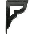 thumbnail image 5 of Ekena Millwork 2"W x 5 1/2"D x 8"H Bradford Wrought Iron Bracket, (Triple center brace), Powder Coated Black, 5 of 11