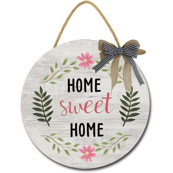 Eveokoki 12" Home Sweet Home Leaves 01 Sign Farmhouse Door Signs for Wreaths Porch,Outdoor Signs For Porch, Wreaths For Front Porch Door Home Office Wall Decorationsin