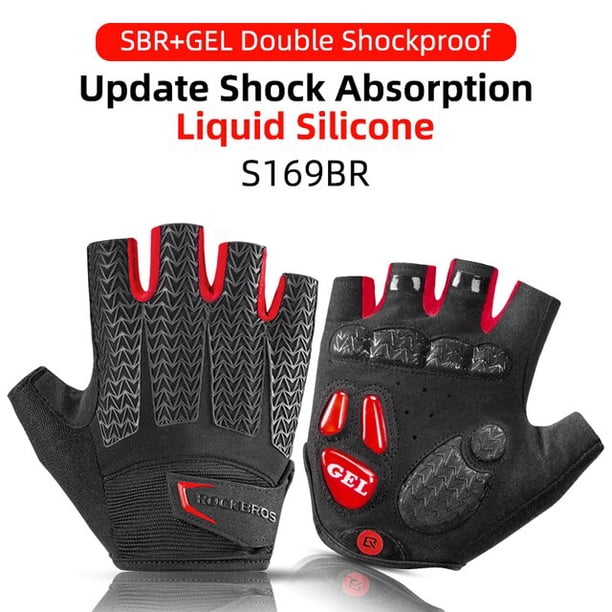 ROCKBROS-guantes de ciclismo para hombre y mujer, de medio dedo, transpirables, para bicicleta de montaña Fivean Guantes deportivos
