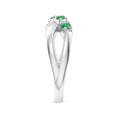 thumbnail image 4 of ANGARA Natural Round Emerald and Diamond Crossover Engagement Ring in 14K White Gold for Women (Size-2.5mm) | May Birthstone, Birthday, Anniversary, Jewelry Gift for Women | Natural Emerald Ring, 4 of 10