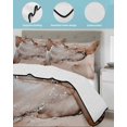 thumbnail image 4 of Quilts Full Size, Marble Brown Soft Comforter Bedding Set for Bed, Modern Abstract Ink Painting Luxury Lightweight Quilted Bedspread with Pillow Cover(2 Pieces) for All Season, 78x90 Inch, 4 of 6