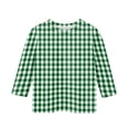 thumbnail image 5 of CCRFTGI Cute Tops for Kids Girls Size 10-12 Casual Plaid Shirt Graphic Tees Summer 3/4 Sleeve Tops Crewneck Tee Shirts Army Green 5-6 Years, 5 of 6