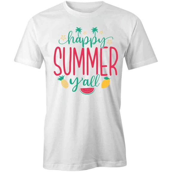Happy Summer T-Shirt | Cool Summertime White Tee Gift
