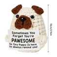 thumbnail image 3 of Adorable Crochet Pug Dog Plush Toy with Motivational Sign Perfect Gift for Dog Lovers and Home Decor, 3 of 4