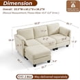 thumbnail image 2 of Avobird 97-inch L-shaped Sofa, Upholstered Deep Seat Sofa with Cotton-Linen Brushed Fabric, Ottoman & Side pocket, 3-Seater Sofa for Living Room, Beige, 2 of 8