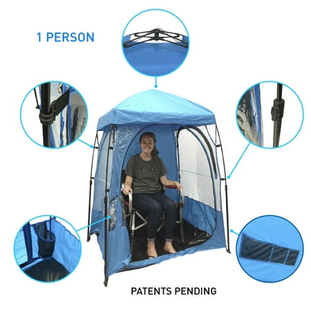 CoverU Sports Shelter – 1 Person Weather Tent Pod (BLUE) – Patents