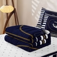 thumbnail image 5 of Erosebridal Marine Anchor Zipper Twin Comforter Sets with Fitted Sheet and 2 Pillowcases, Coastal Stripe Zipper Bedding Set, Reversible, 5 of 7