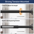 thumbnail image 3 of Sindcom No Drill Shower Curtain Rod 30 to 88 Inches Matte Black, 1 Inch Stainless Steel Adjustable Spring Tension Rods No Drill for Bathroom, Closet, Window, Room Divider, Never Rust, Non Slip, 3 of 11