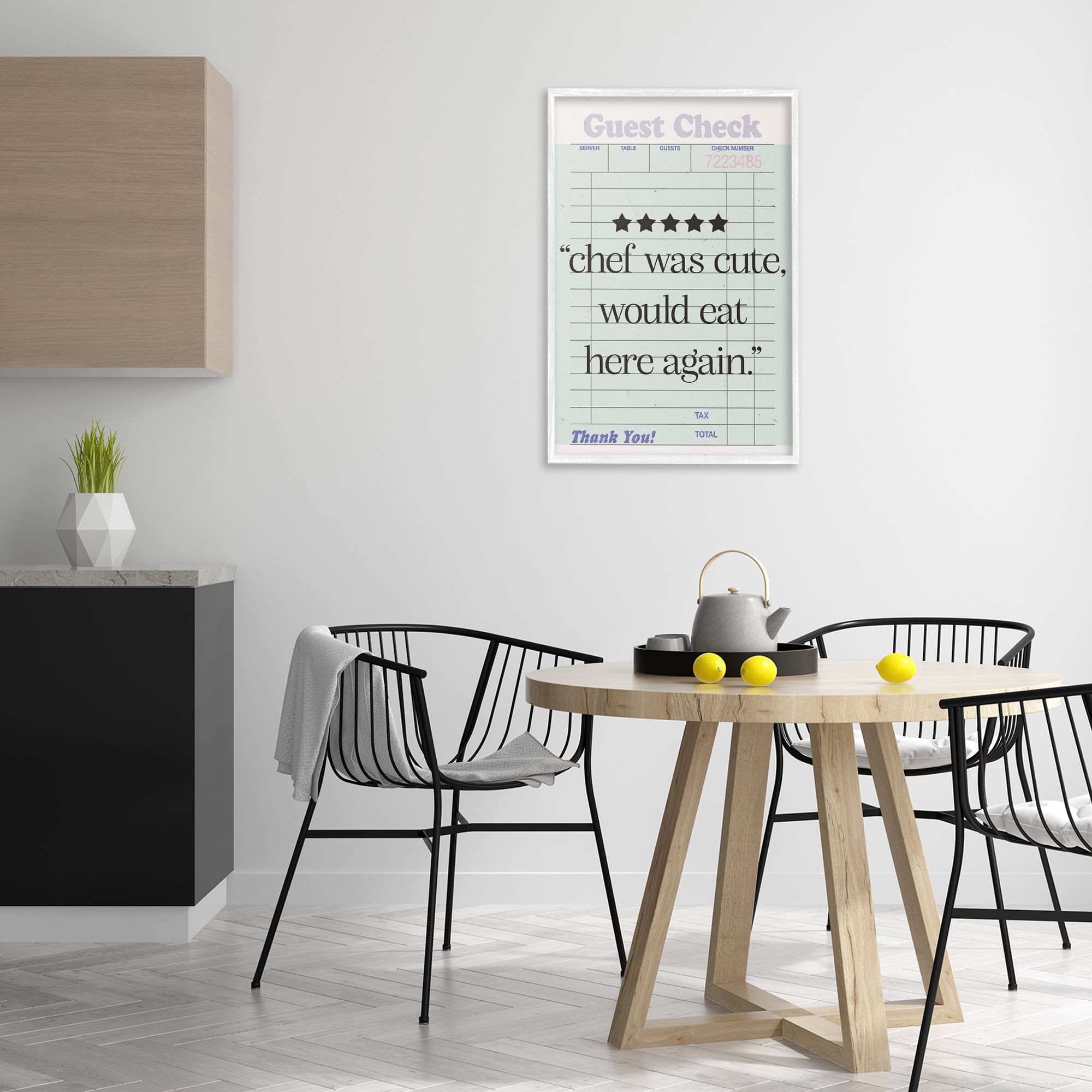 Stupell Industries Cute Chef Guest Check Typography Painting White Framed Art Print Wall Art, 20 x 30