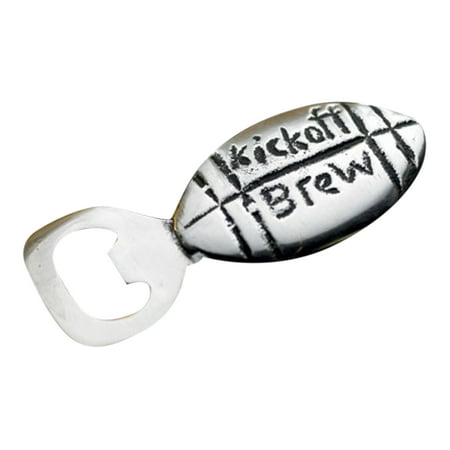- Football Shaped Kickoff Brew Bottle Opener Game Day Polished Aluminum