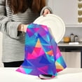 thumbnail image 6 of Dreamtimes Rainbow Triangle Kitchen Towel, Dish Towels Quick Drying Tea Towels Absorbent Hand Towels for Kitchen Sink Dinner Table 28 x 18 Inches, Set of 4, 6 of 7