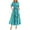 Green, variant on Horkkom Floral Dress for Women Summer V Neck Maxi Dresses Boho Short Sleeve Tiered A Line Dresses with Pockets Red L