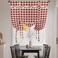 thumbnail image 3 of Western Texas Star Retro Tie Up Curtains for Windows, Adjustable Balloon Window Shades, Country Vintage Red Beige Plaid Kitchen Window Treatments Farmhouse Short Curtains with Rod Pocket 42"x45", 3 of 8