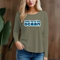thumbnail image 6 of Women's 300g 100% Cotton Ocean Design Long Sleeve T-Shirt, 6 of 12