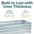 thumbnail image 2 of Sunnydaze Galvanized Rectangle Raised Garden Bed - 4' x 2' x 2' - Silver, 2 of 10