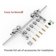 CCJH 6FT Stainless Steel Sliding Door Hardware Kit for 36 Wide Single Door Y Shaped Sliver