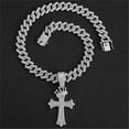thumbnail image 2 of Hip Hop Punk Luxury Rhinestone Crown Cross Pendant  Necklace for Women Men 15mm   Iced Out Cuban Link Cuban Chain Necklace Charm Jewelry Accessories Fashion Gift, 2 of 6