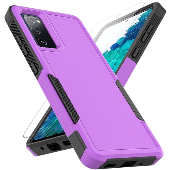 Dual Layer Phone Case compatible with Samsung Galaxy S20 FE 5G, Shockproof Heavy Duty Rugged Protective Cover with Screen Protector, Military Protection Tough Bumper