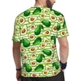 thumbnail image 2 of Wukai Avocado Green Striped Print Men's Short-Sleeved Mesh T-Shirt,Quick-Dry Short Sleeve Workout T-Shirt-X-Small, 2 of 8