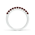 thumbnail image 2 of Angara Natural Ruby Ring - prong Set Half Eternity Ruby Wedding Band in Platinum for Women (Ring Size = 10), 2 of 11